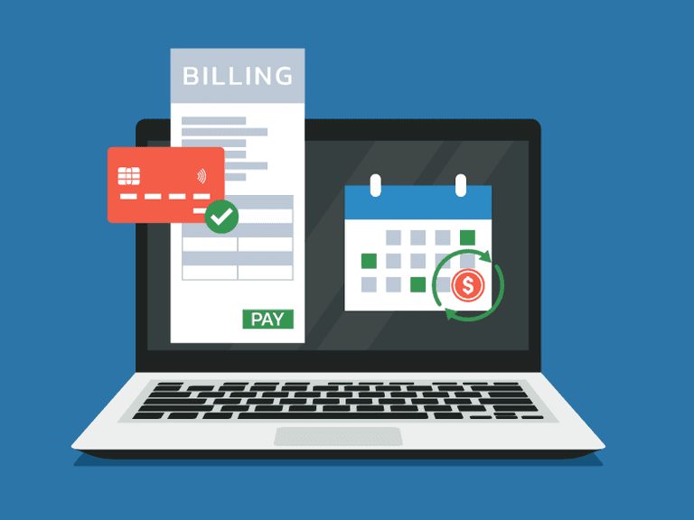 Payables management on a laptop