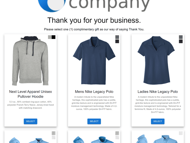 GiftLink rewards program interface