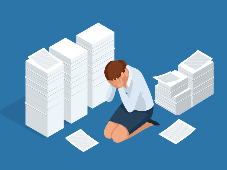Accountant reviewing vendor bills
